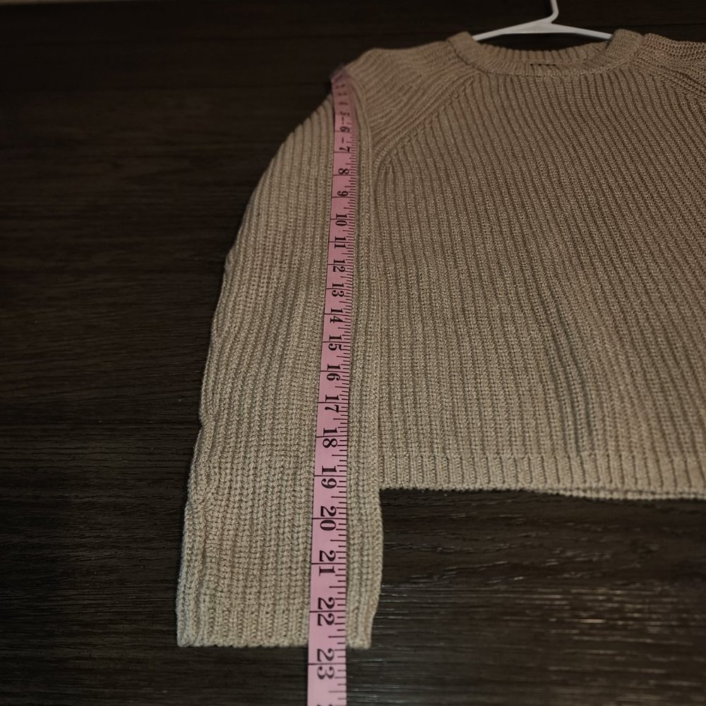 Quince 100% Organic Cotton Fisherman Crew Sweater NWOT Tan Small - Picture 4 of 8